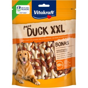 Vitakraft Hunde-Belohnung Duck Bonas XXL, 200g, mit Calcium und Entenfleisch.