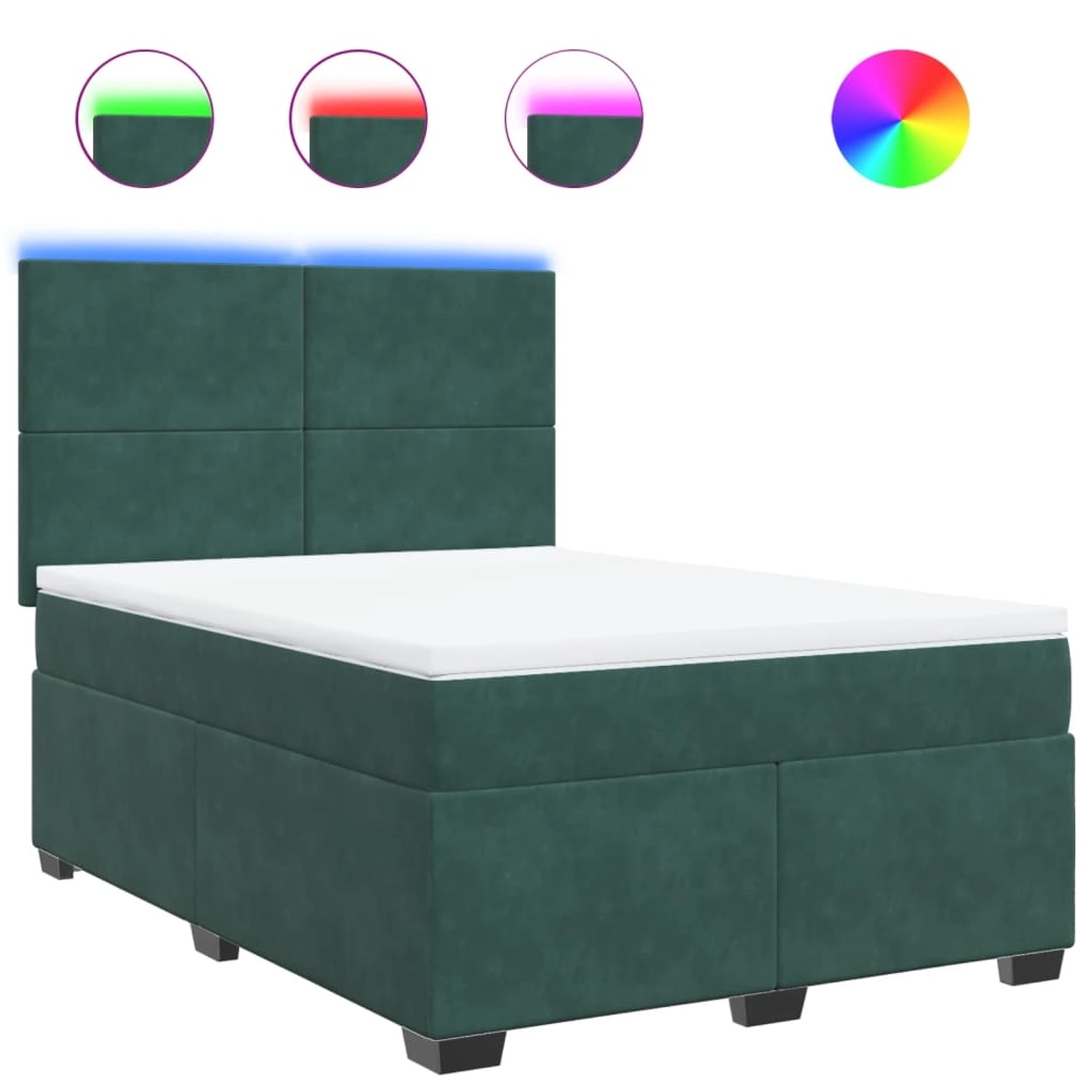 vidaXL Boxspringbett mit Matratze Dunkelgrün 160x200 cm Samt 3293251 günstig online kaufen