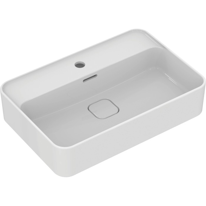 HAGO Aufsatzwaschbecken Keramik Waschbecken Eckig 605x465x160 Weiß Mit