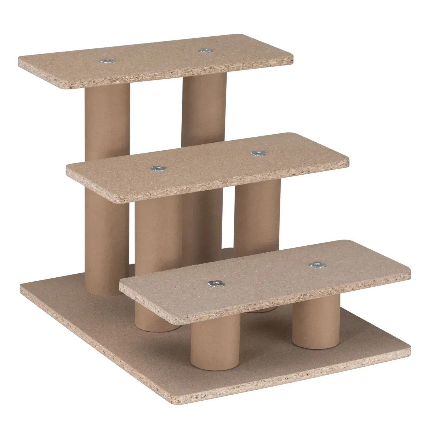 Beige Juskys Haustiertreppe Timmy mit 3 Stufen, ideal als Hunderampe & Hundetreppe für Sofa oder Bett.