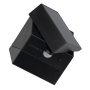 Schwarze LUXULA Solar Wandleuchte mit Bewegungsmelder und drehbarem Solarpanel.
