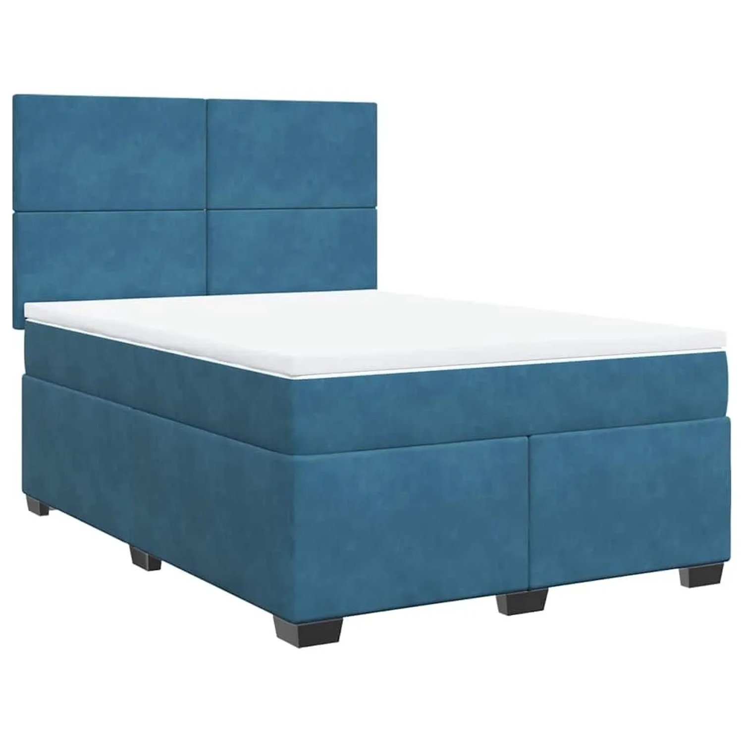 vidaXL Boxspringbett mit Matratze Blau 140x190 cm Samt 3290904 günstig online kaufen