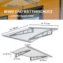 TRUTZHOLM Türvordach 115x100cm, transparentes Polycarbonat, silberne Träger. Optimaler Wetterschutz.