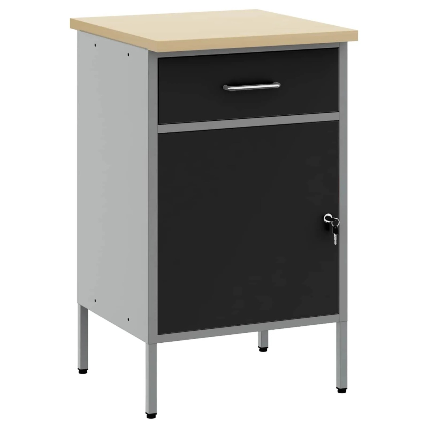 vidaXL Werkbank mit Schubladen Schwarz und Grau 50 x 55 x 85 cm 4103462
