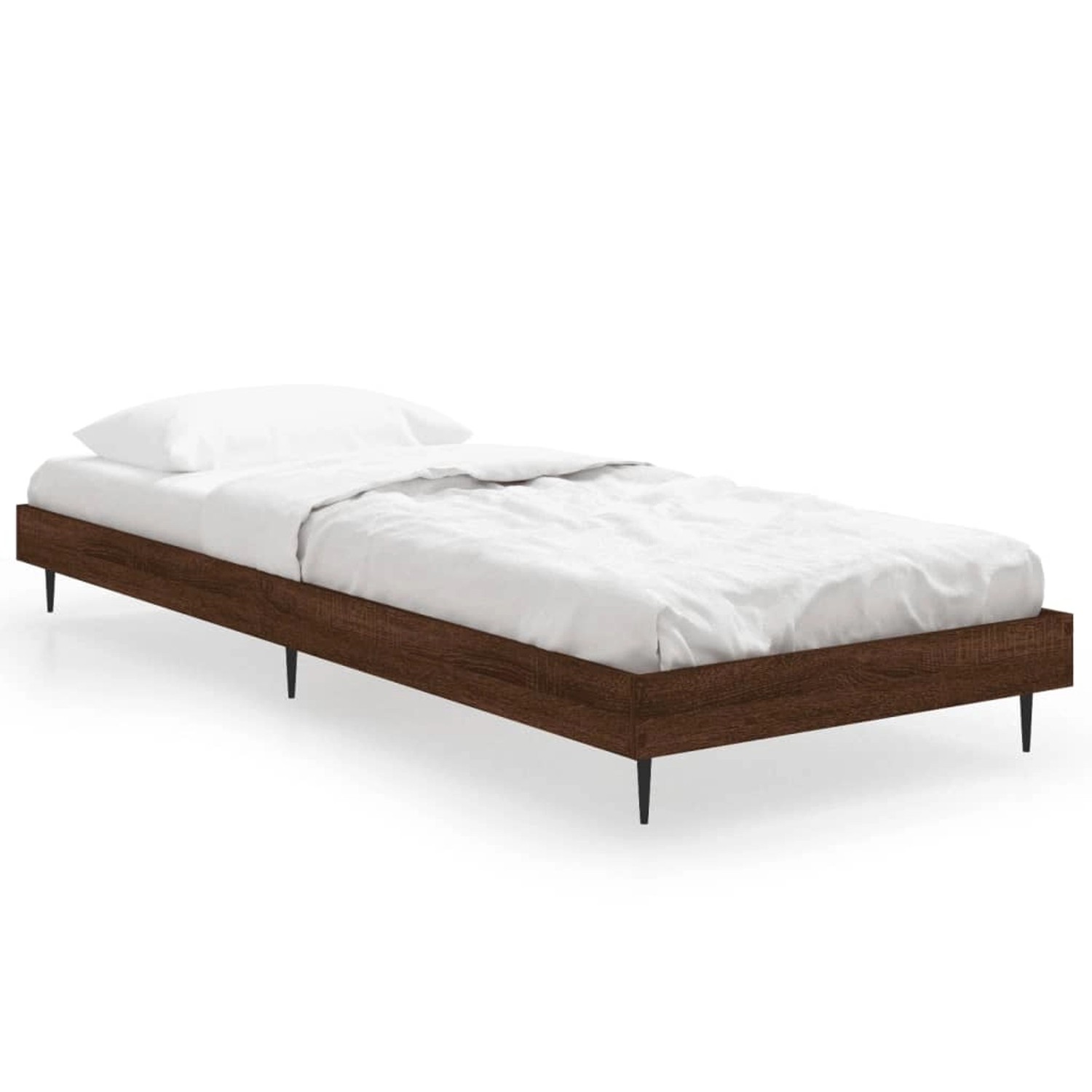 vidaXL Bettgestell ohne Matratze Braun Eichen-Optik 75x190 cm Holzwerkstoff günstig online kaufen