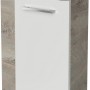 Fackelmann Waschbeckenunterschrank SBC Eiche Natur, 44 cm breit, mit weißer Front und Griff.