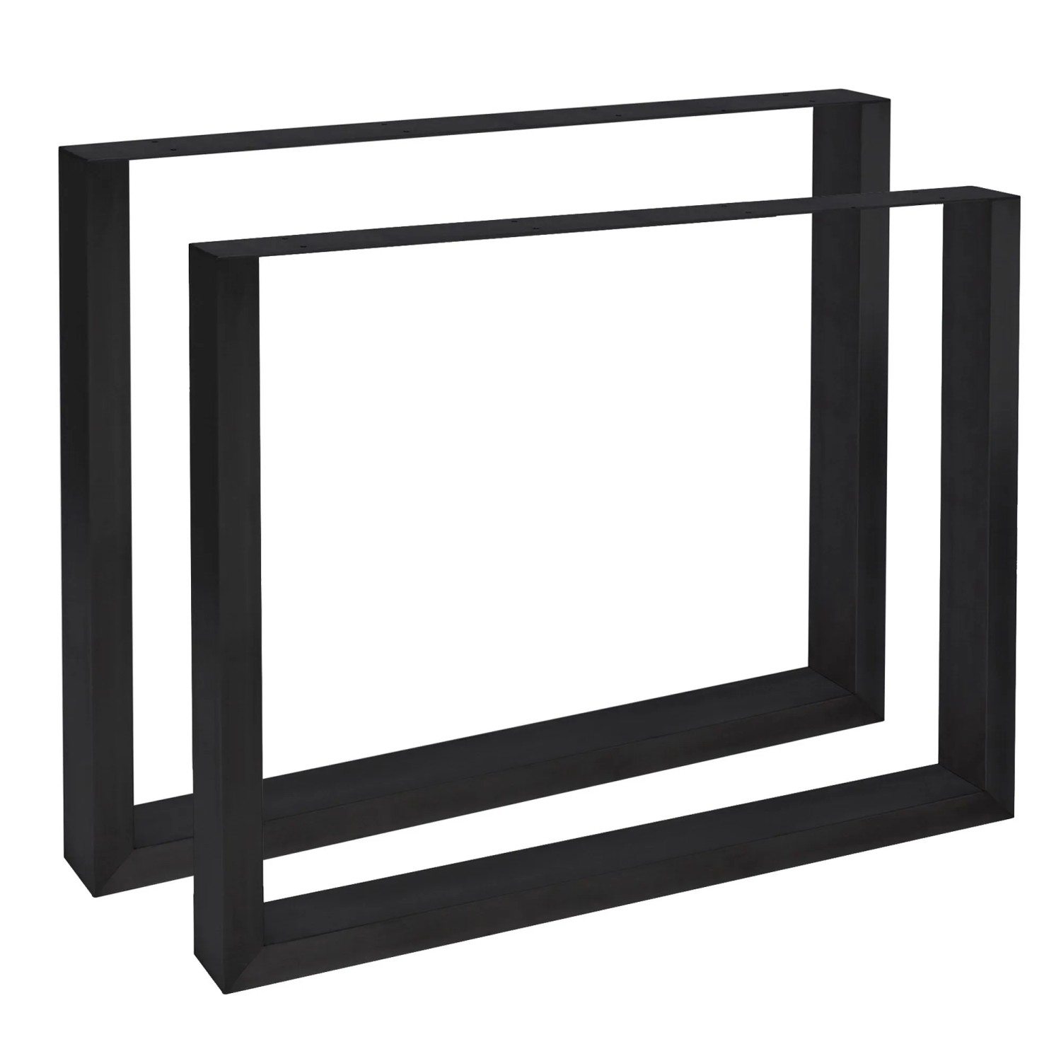 DELUKE Tischbeine Metall CERMO Schwarz 72x70cm 2er Set Tischgestell Tischkufen 2 Stück Für Holztisch Esstisch Schreibtisch
