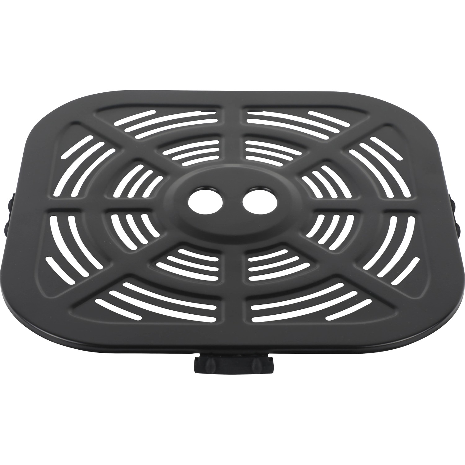Ersatzteil: Schwarzer Einsatz für Heißluftfritteuse, gelochte Platte.