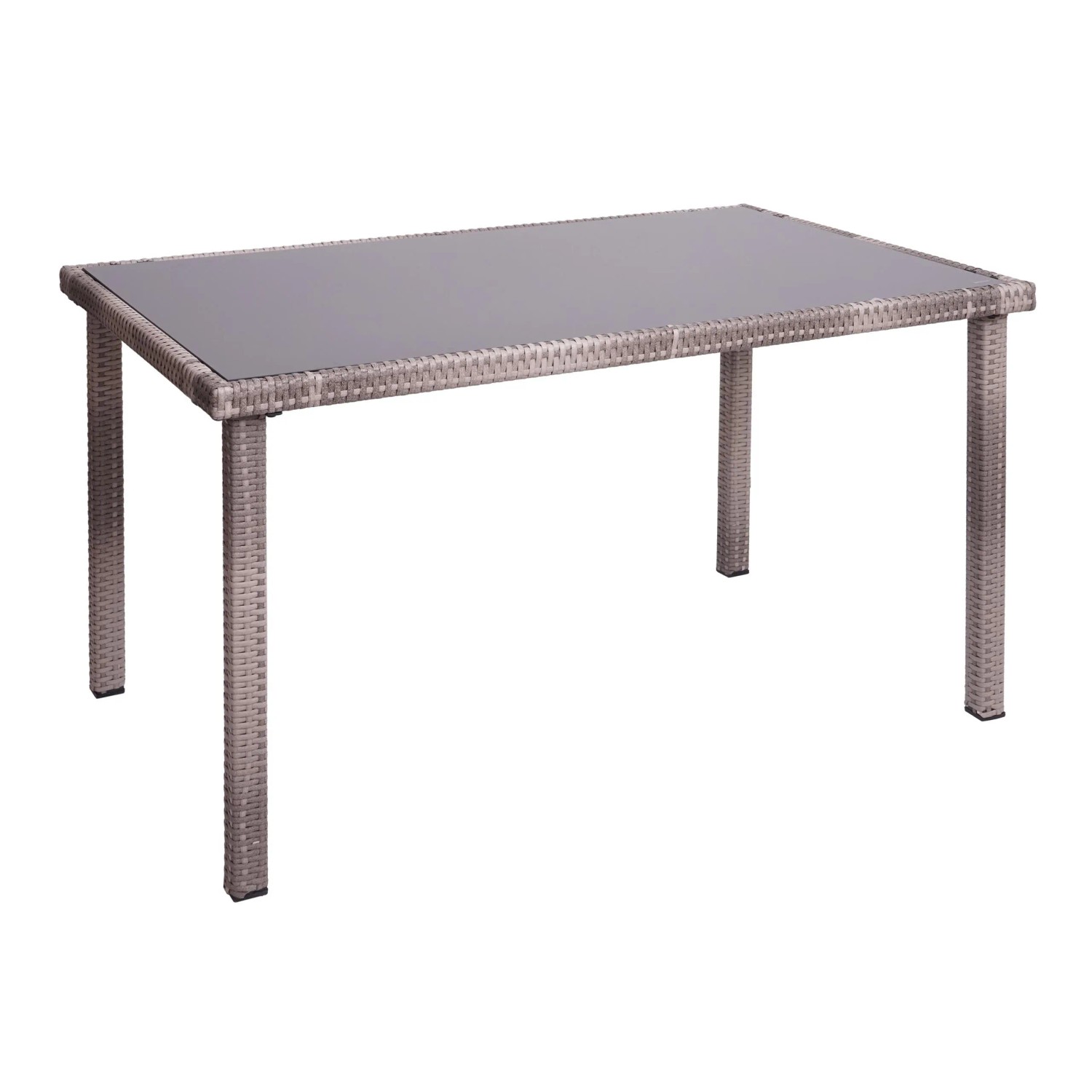 MCW Poly-Rattan Tisch G19 Grau-Braun
