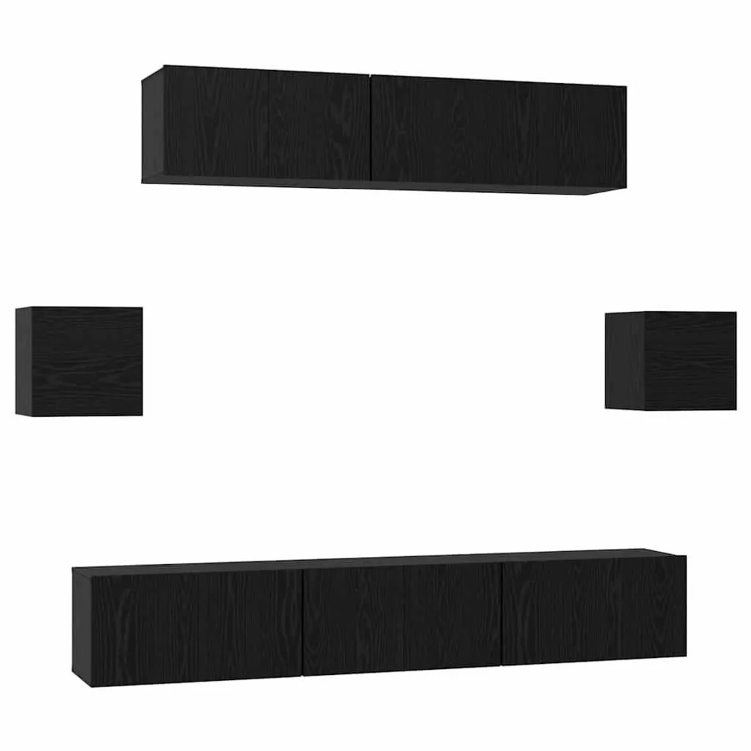 vidaXL TV-Schrankset 7-Tlg Schwarz Eichen-Optik Holzwerkstoff 3393409
