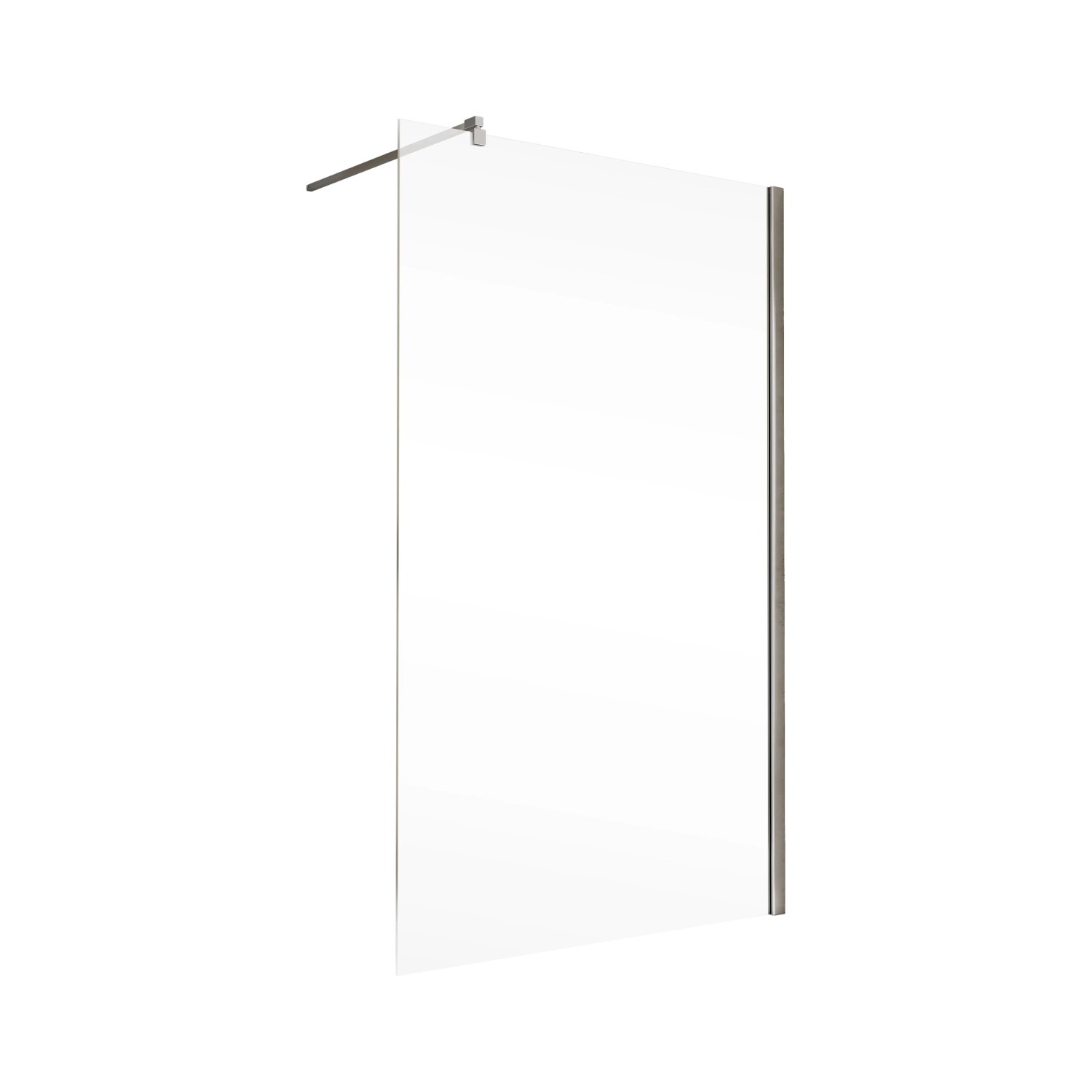 Schulte Walk-In Dusche Toura, 100x200 cm, mit chromfarbenen Profilen und Stabilisationsbügel.