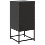 Zwei schwarze Nachttische aus Stahl (36x39x78 cm) im Industrie-Design.