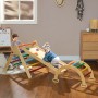 AIYAPLAY 5-in-1 Klettergerüst mit Rutsche und Kletterdreieck für Kinder im Innenraum.