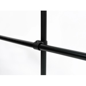 Kreuzstück, schwarz matt, 90° für Stahlrohre (Ø 2,7 cm) zum Möbelbau.