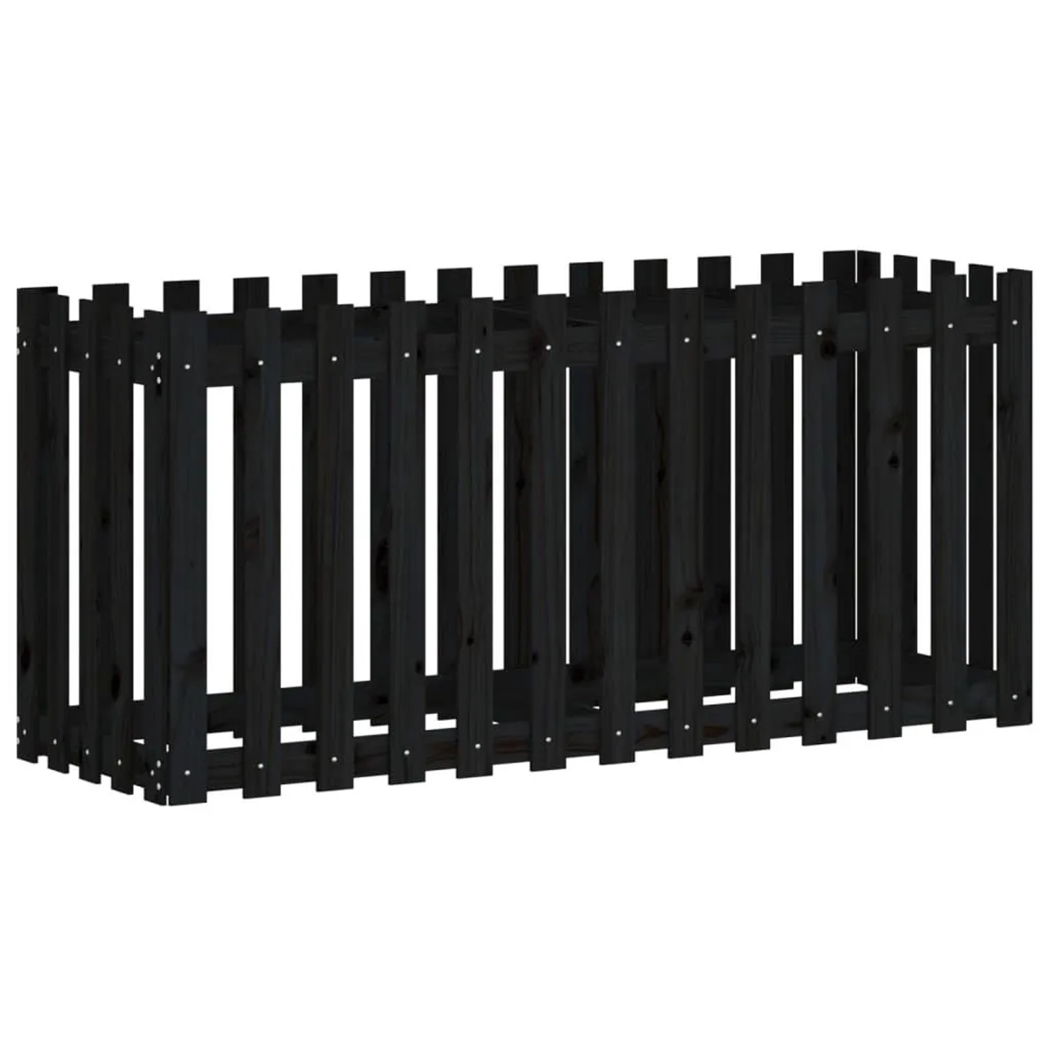 vidaXL Hochbeet Latten-Design Schwarz 150x50x70 cm Massivholz Kiefer 832499