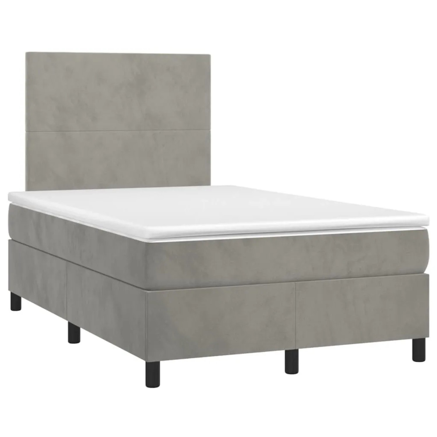 vidaXL Boxspringbett mit Matratze & LED Hellgrau 120x200 cm Samt 3135993 günstig online kaufen