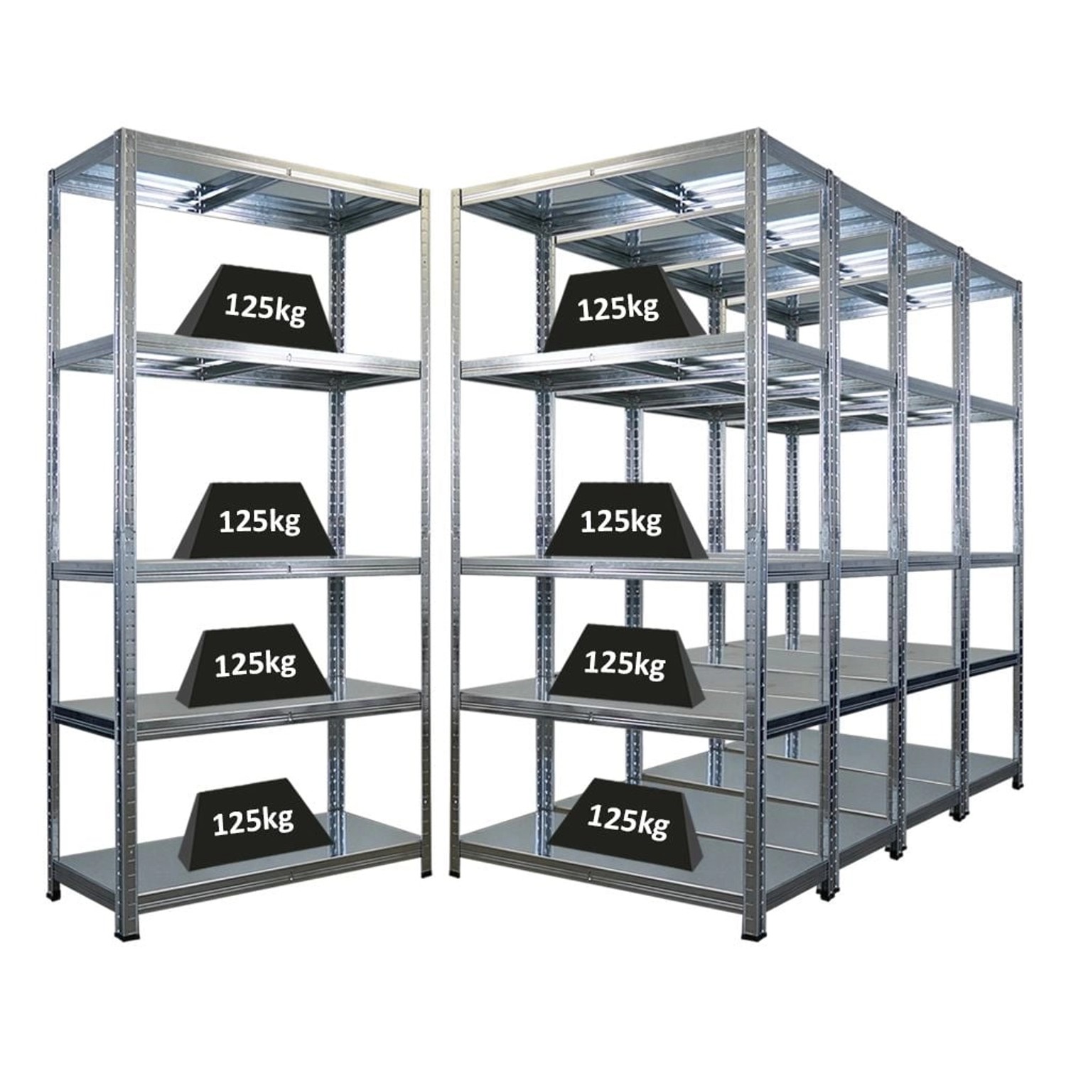 PROREGAL Mega Deal 5x Schwerlastregal Ragnar HxBxT 180x90x40cm 5 Stahlplatt günstig online kaufen