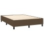 Boxspringbett vidaXL, dunkelbraun, 140x190 cm. Stoffbezogener Bettrahmen mit Lattenrost.