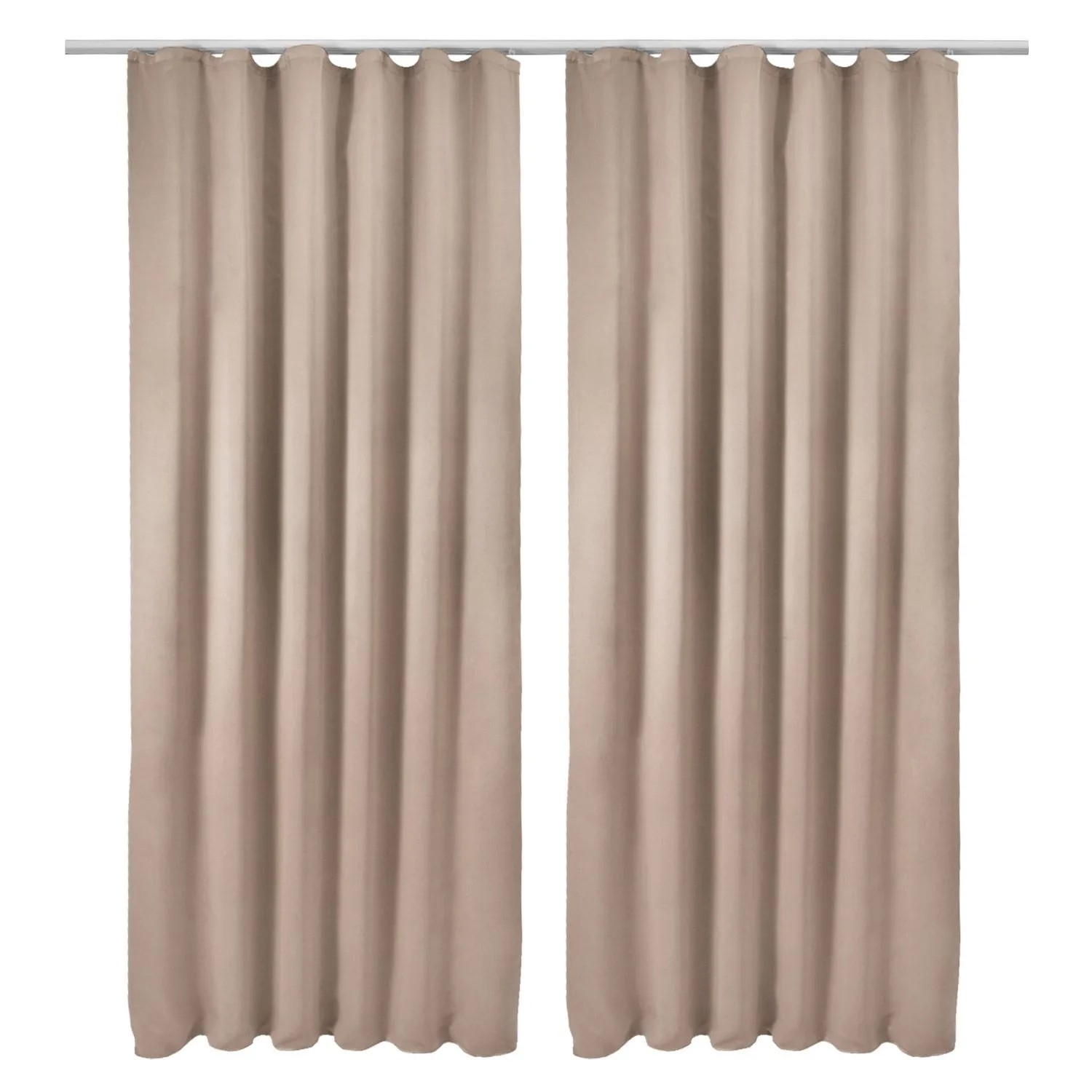 Beautissu Amelie BK Vorhang mit Kräuselband 140x245cm Sand 2tlg