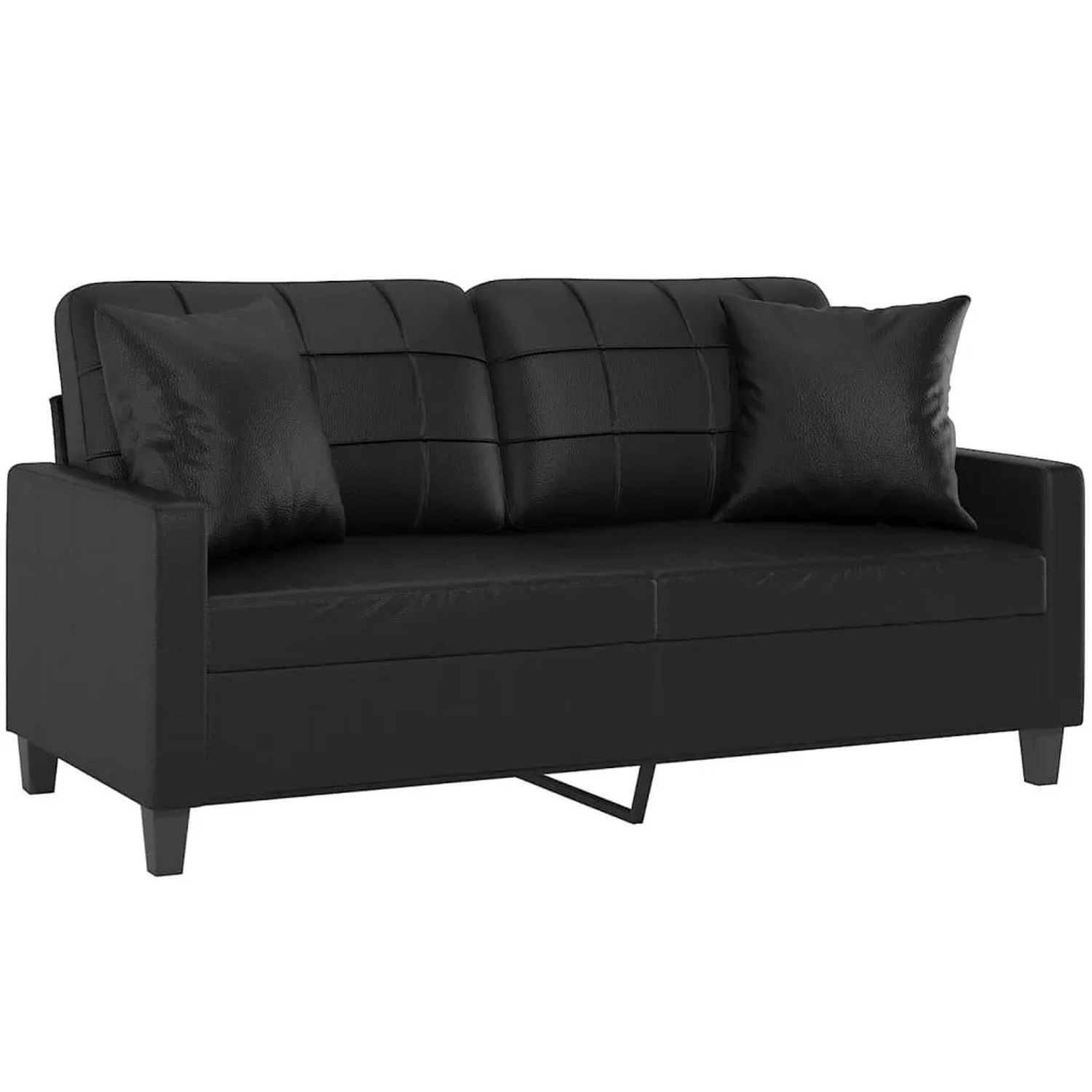 vidaXL 2-Sitzer-Sofa mit Zierkissen Schwarz 140 cm Kunstleder 3200803 günstig online kaufen