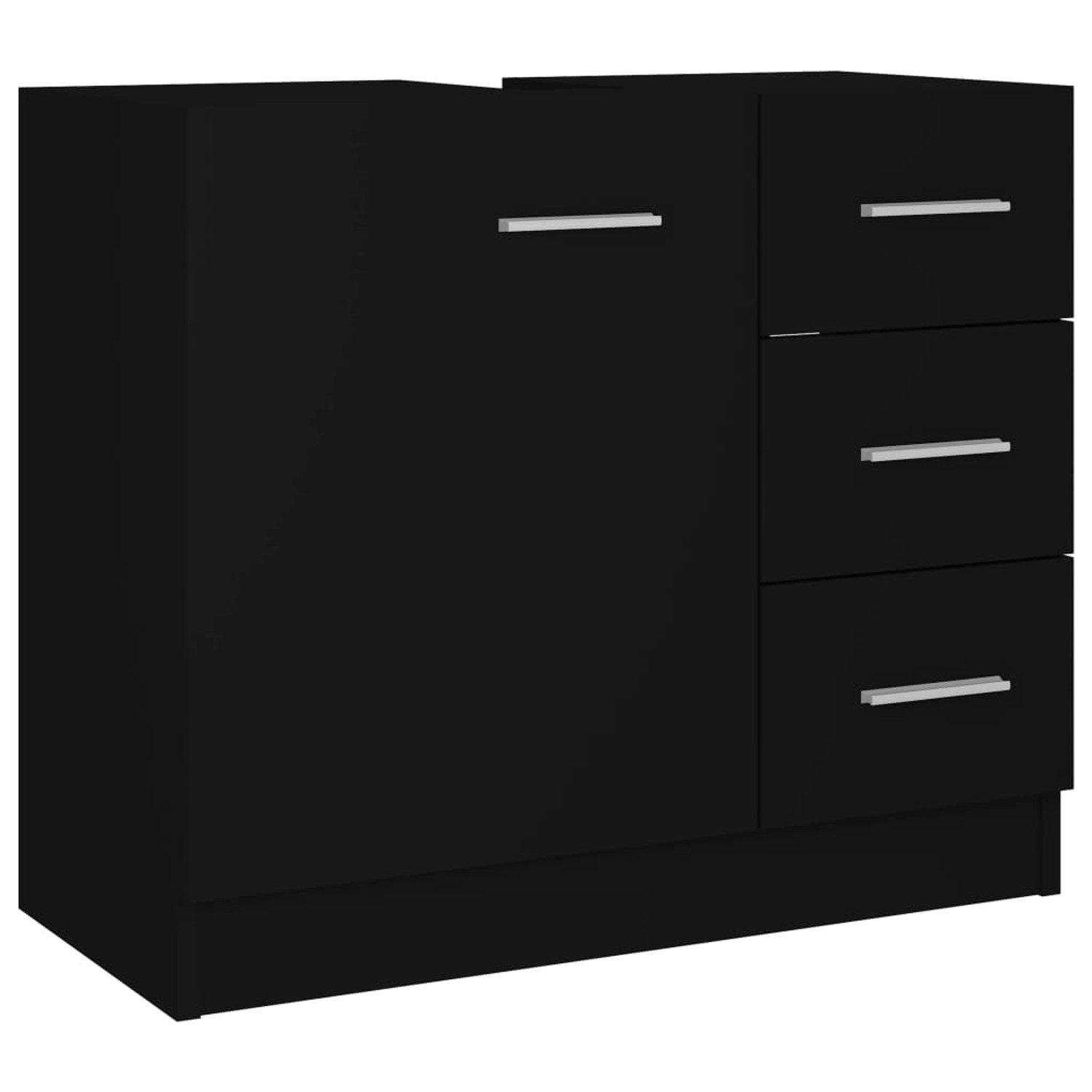 vidaXL Waschbeckenunterschrank Schwarz 63x30x54 cm Holzwerkstoff günstig online kaufen