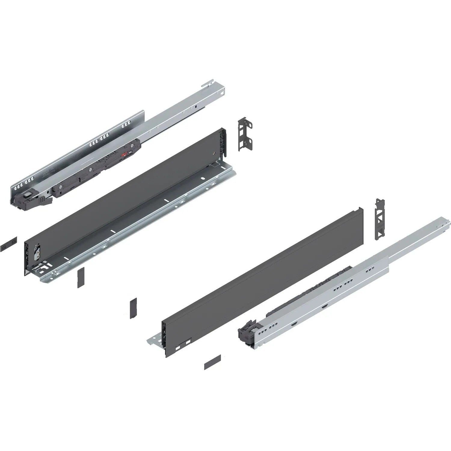 Blum Legrabox Pure Set Höhe M Tip-On Vollauszug 600 mm 40 kg Oriongrau 1 Paar