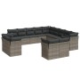 Graue 13-tlg. vidaXL Garten-Sofagarnitur aus Polyrattan mit Kissen, modulare Gartenmöbel für Terrasse und Garten.