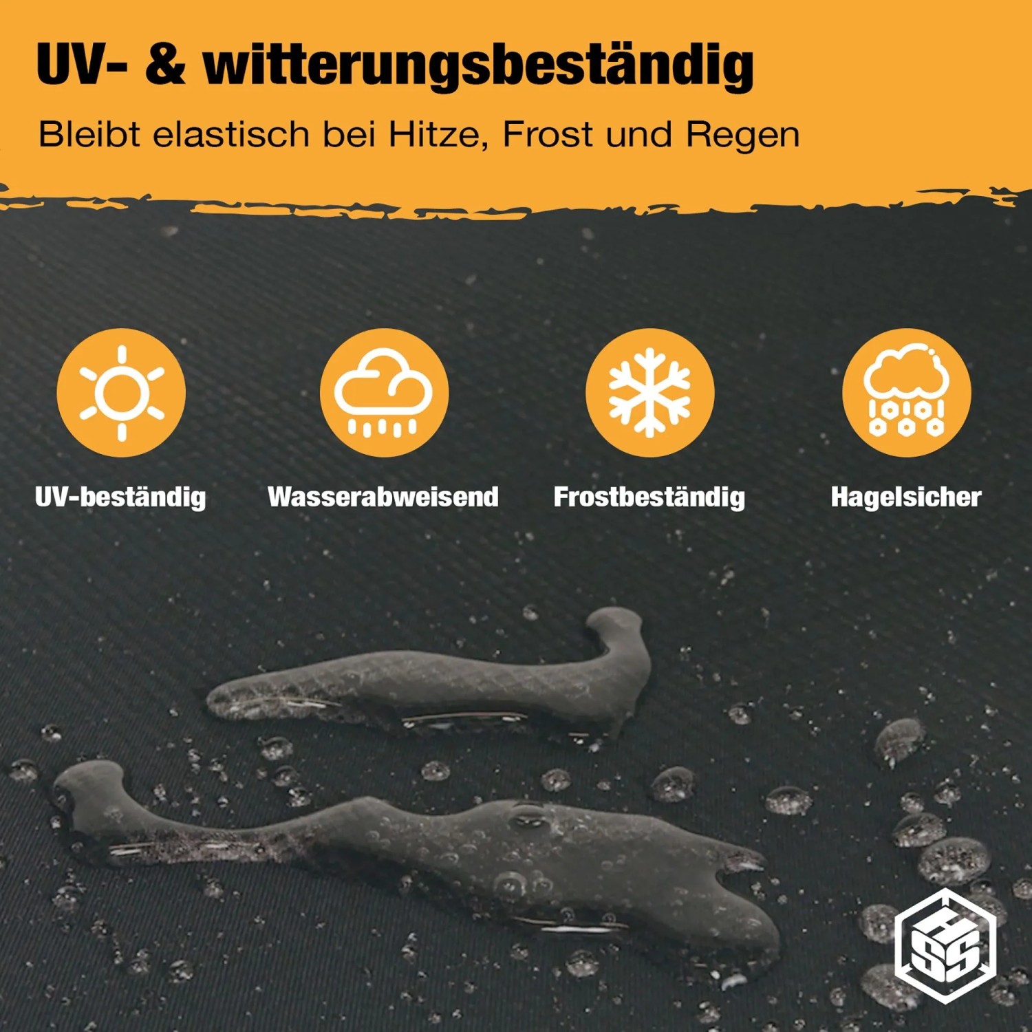Detailaufnahme: HSS EPDM Dachfolie EasyStick, wasserabweisend, UV- und witterungsbeständig.