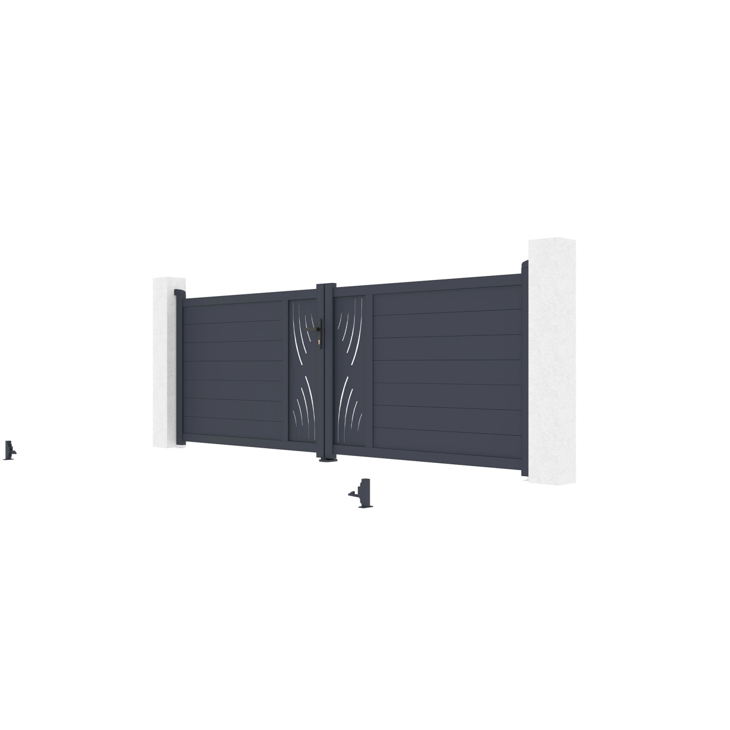Casanoov Flügeltor Veleta 3,5 m, Aluminium, mit Motorisierung. Gartentor für moderne Eingänge.