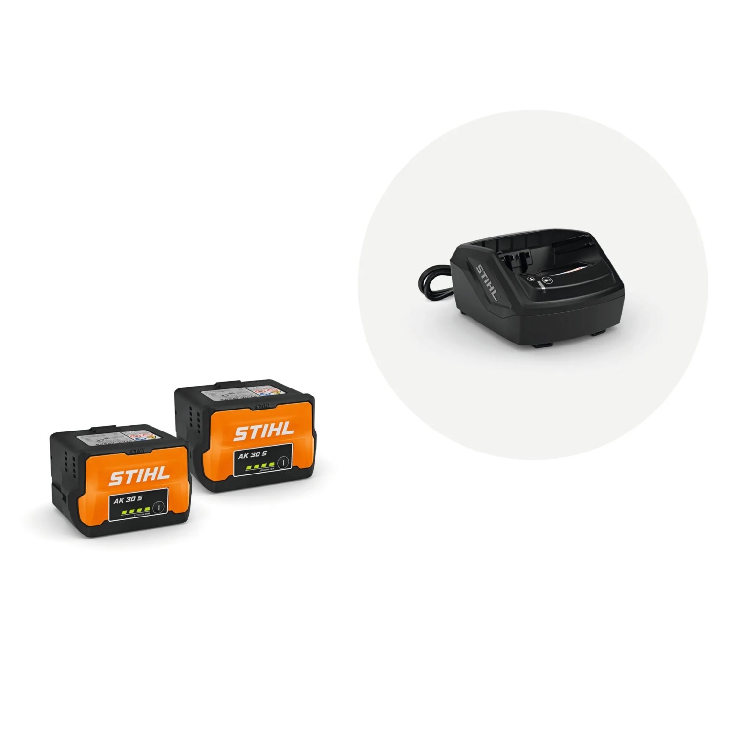 Stihl Starter-Set mit 2 x Akku AK 30 S und Ladegerät AL 101 Orange-Grau