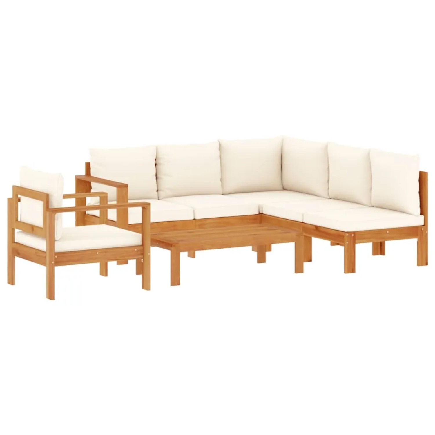 vidaXL 5-Tlg Garten-Sofagarnitur mit Kissen Massivholz Akazie 3214858 günstig online kaufen