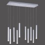 Moderne LED-Pendelleuchte Bruno mit 10 Aluminium-Leuchten, 89x120 cm. Ideal für Wohnräume.