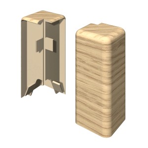 Egger Außenecken Kubisch, 6 cm, Eiche Hell, 2er-Pack für Sockelleisten.