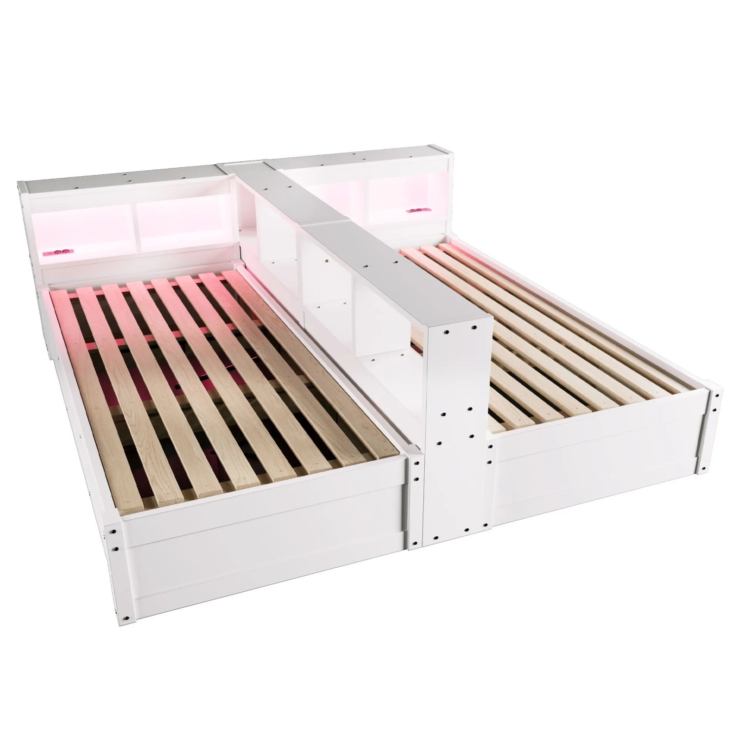 Merax Schlafsofa 90/180x200cm LED Steckdose Weiß
