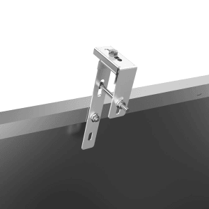 Vale Balkonkraftwerk Halterung für eckiges Geländer, alugrau, zur Montage von Solarmodulen.