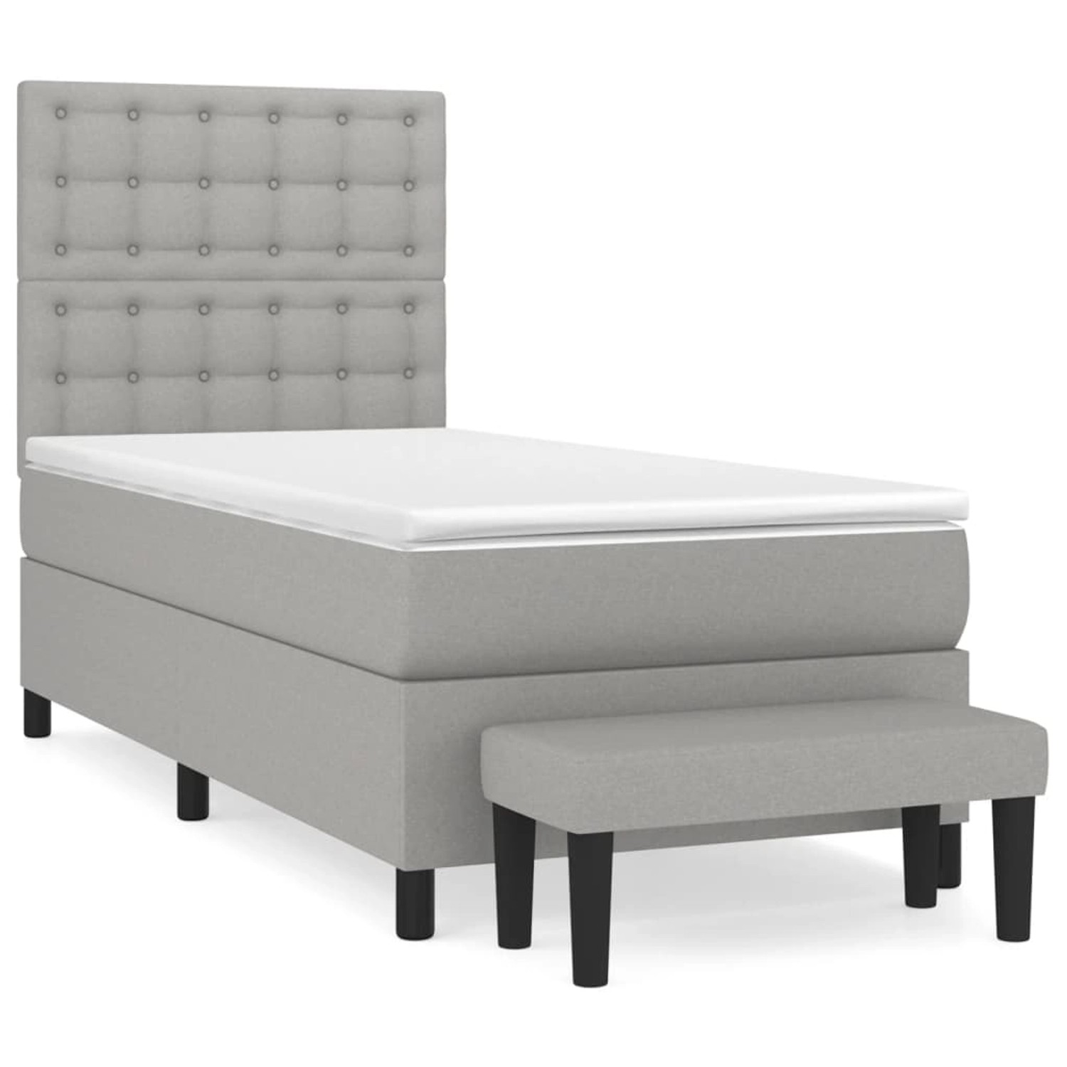 vidaXL Boxspringbett mit Matratze Hellgrau 90x190 cm Stoff 3136877 günstig online kaufen