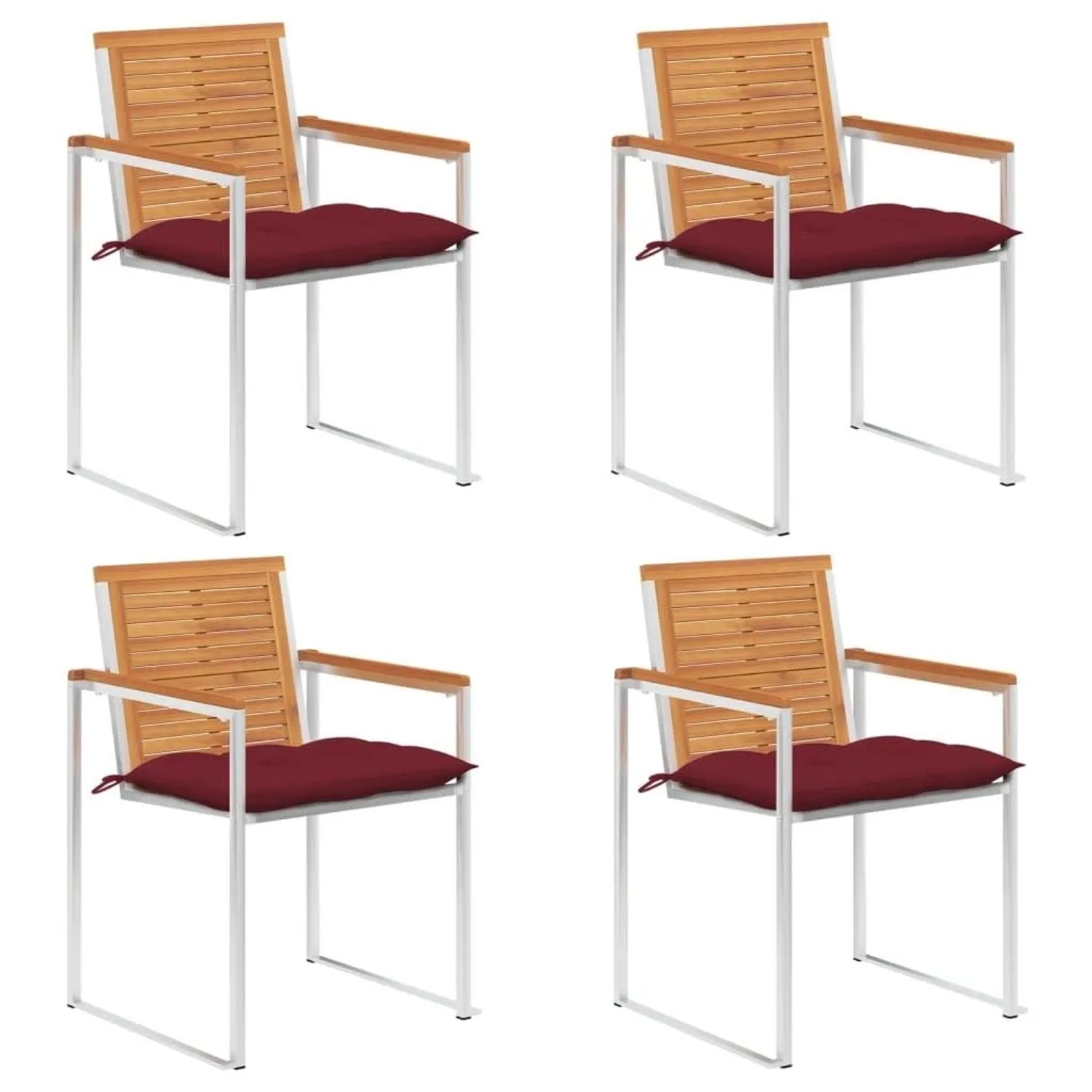 vidaXL Gartenstühle 4 Stk mit Kissen Massivholz Akazie 3078494 günstig online kaufen