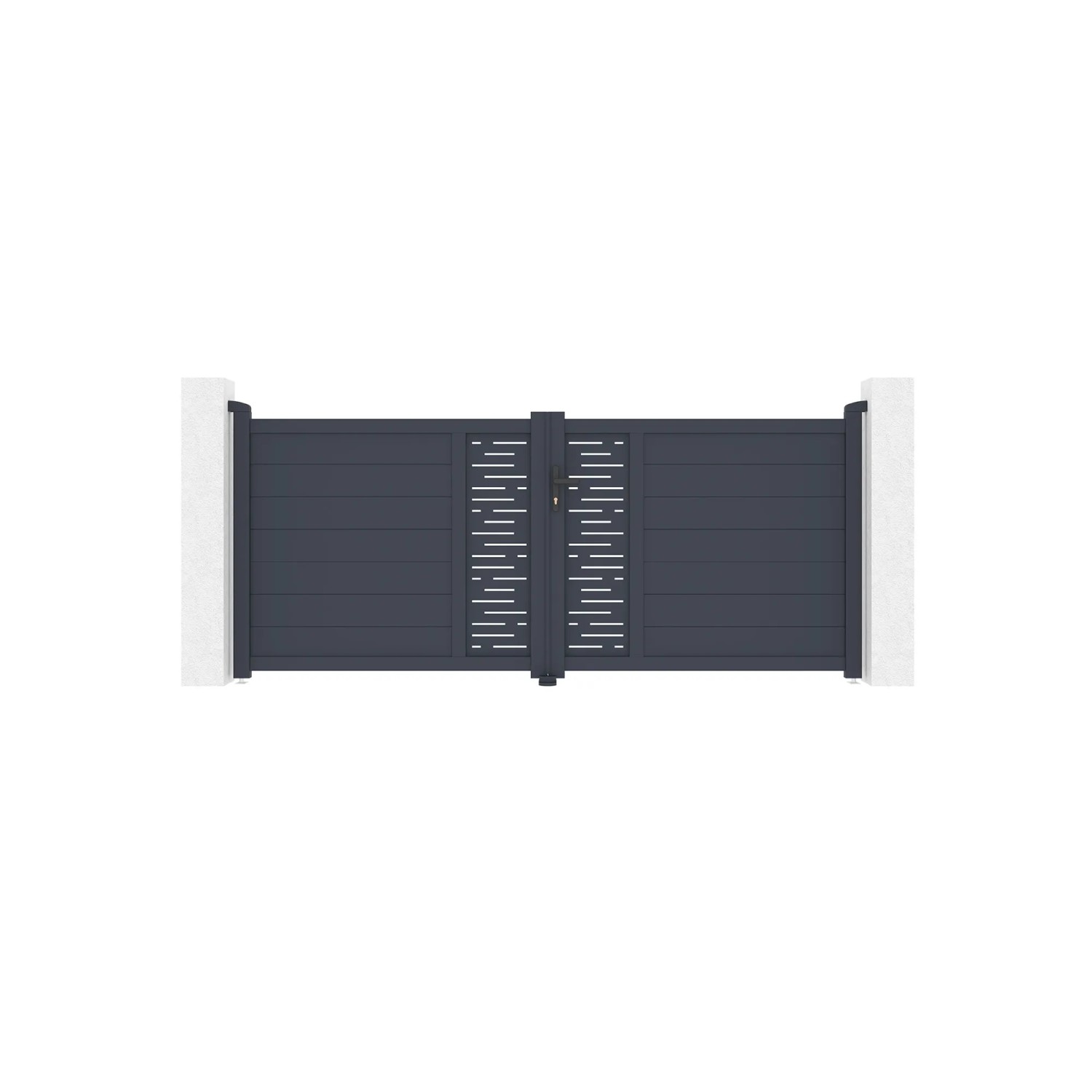 Casanoov Flügeltor Arlberg 300x120cm Aluminium Grau & Hicker B200 Motorisierung