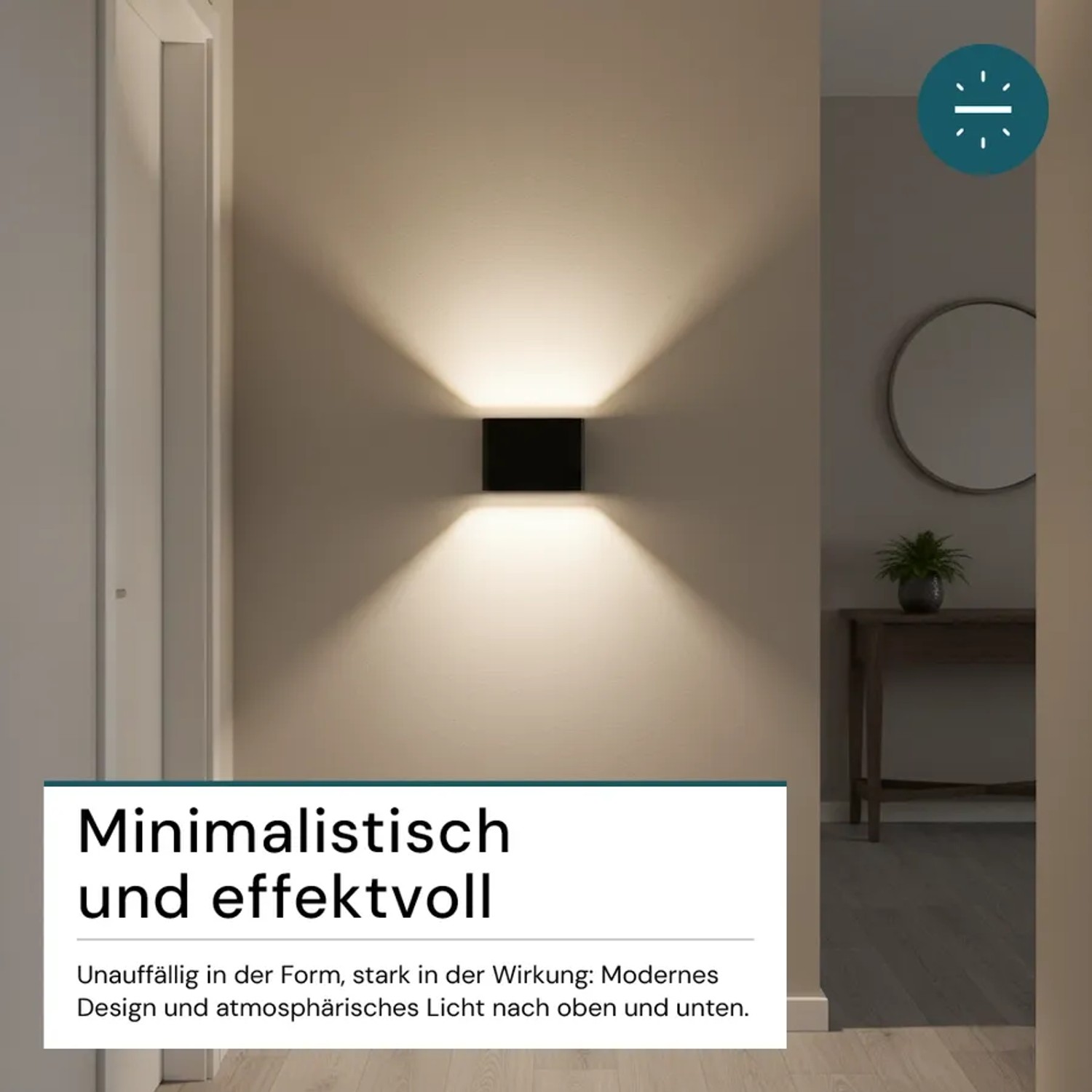 LUXULA Akku Wandleuchte Schwarz Fernbedienung Up/Down Dimmbar kaufen bei OBI
