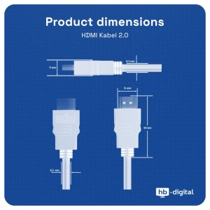 hb-digital 1,5m HDMI Kabel 2.0 4K HDR Ethernet Schwarz