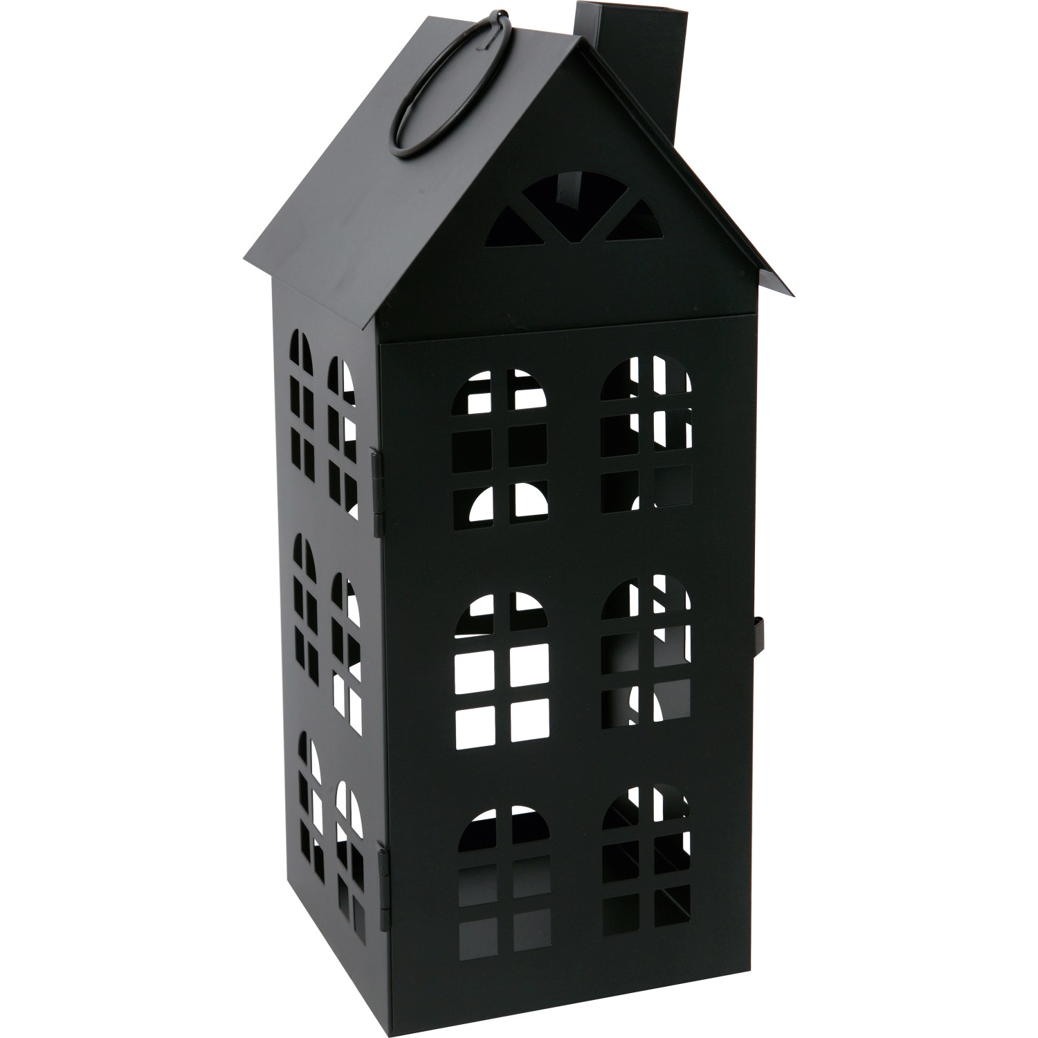 Metall-Laterne Haus Schwarz 15 cm x 15 cm x 37 cm günstig online kaufen