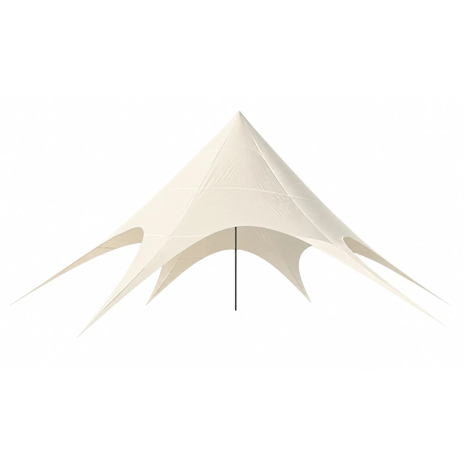 DELUKE Sternzelt TILDA 10m Kunststoff Creme Sonnensegel XXL Gartenzelt Eventzelt Gartenpavillon
