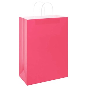 vidaXL Papiertragetaschen 250 Stk mit Henkeln Rosa 32x17x44 cm 4101678