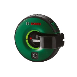 Bosch Linienlaser Atino, ein grünes Messwerkzeug mit integriertem Maßband.