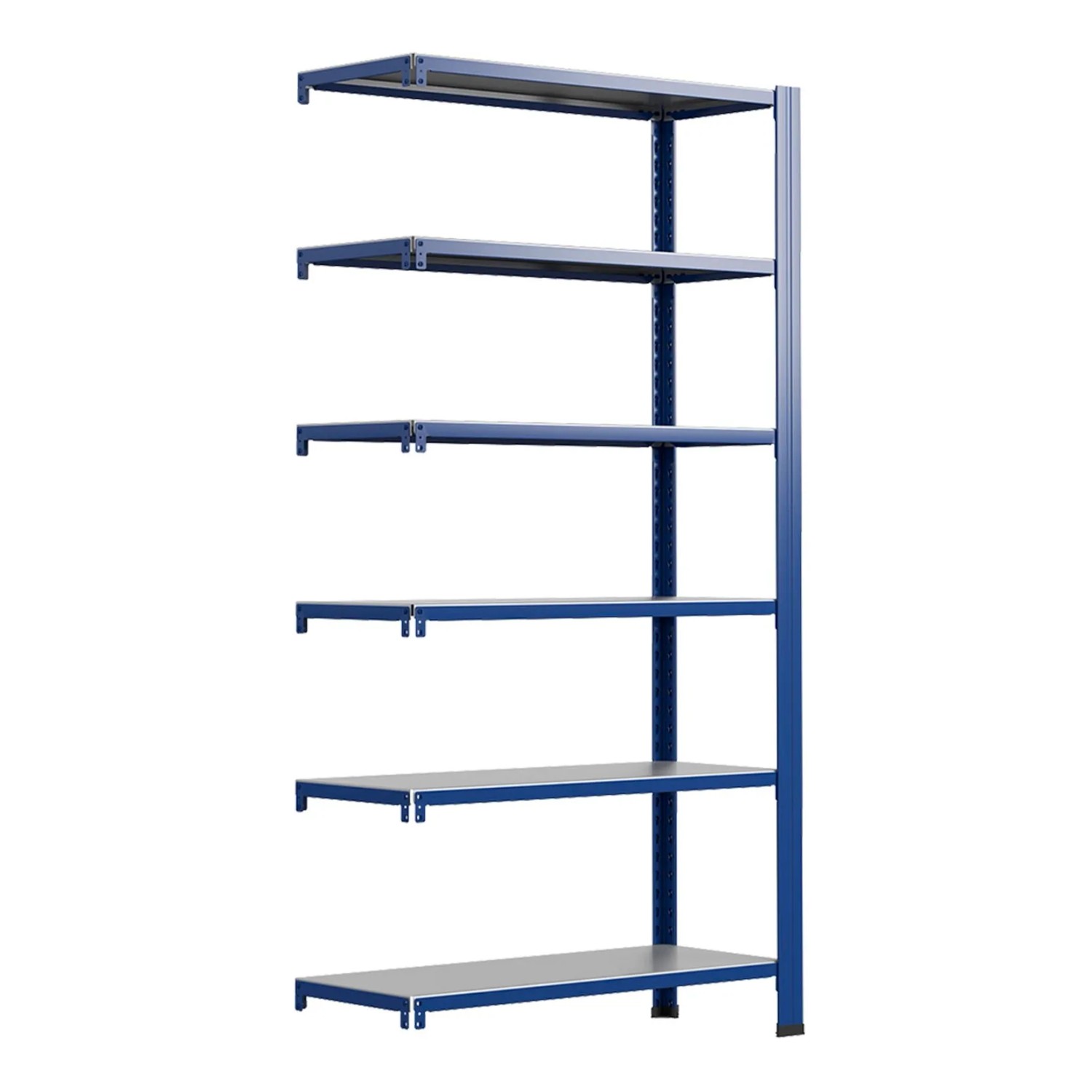 Ar Shelving T Profile Zusatzmodul Blau & Verzinkt 200x60x50 cm 6 Böden 180 kg