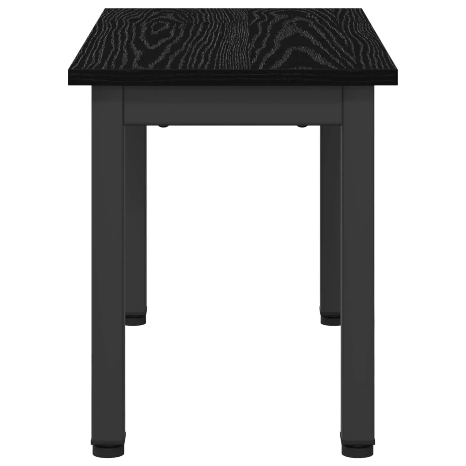 Schwarzer Couchtisch in Eichen-Optik, 60x30x36 cm, aus Holzwerkstoff.