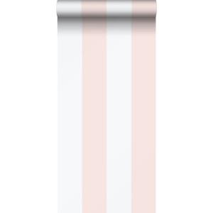 Sanders & Sanders Tapete Streifen Hellrosa und Weiß 53 cm x 10.05 m