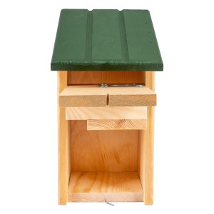 CJ Wildlife Nistkasten Seattle mit Raubtierschutz, Holzkasten mit grünem Dach.