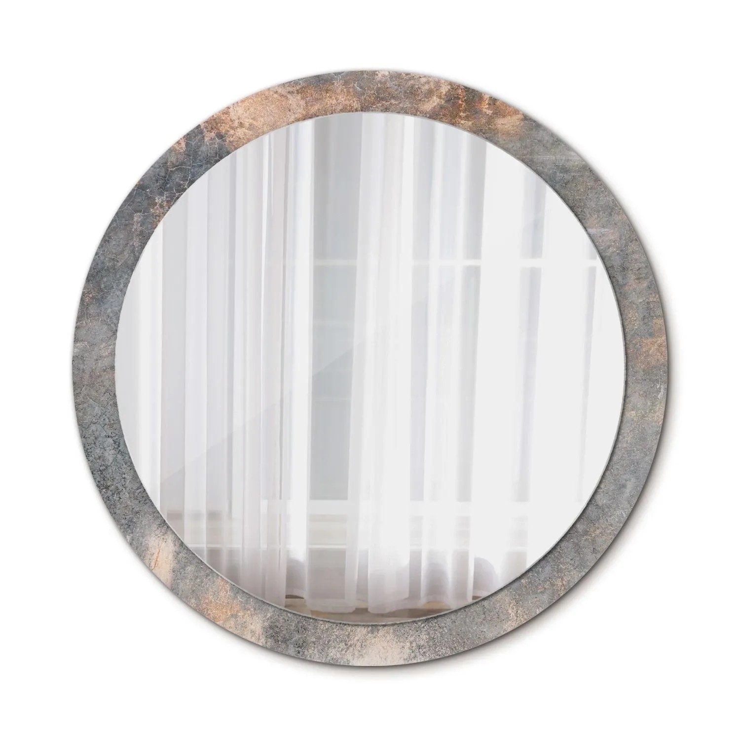 Tulup Spiegel mit Motivdruck Vintage Beton 100x100 cm Runder Spiegel Aufdru günstig online kaufen