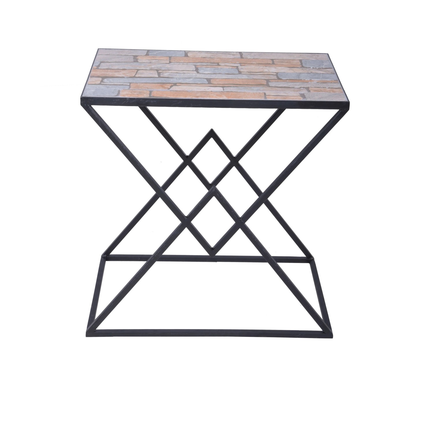 DELUKE Beistelltisch EBBA 2er Set Stahl Schwarz 56,5x36x55cm Couchtisch Sofatisch Abstelltisch